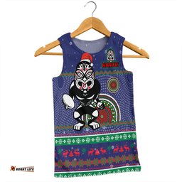 New Zealand Warriors Christmas Custom Men Singlet - Ugly Xmas And Aboriginal Patterns For Die Hard Fan Men Singlet