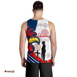 Australia Roosters Men's Tank Top Anzac Day - Three Tiles Style