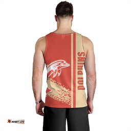 Redcliffe Dolphins Men's Tank Top - Redcliffe Dolphins Mascot Quater Style