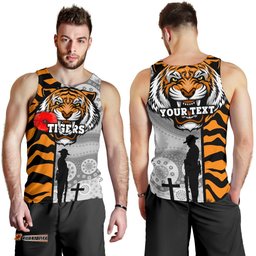 Tigers Men's Tank Top Wests Anzac Day Tiger Skin Style