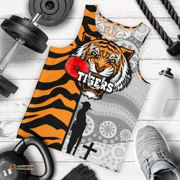 Tigers Men's Tank Top Wests Anzac Day Tiger Skin Style