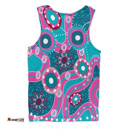 Australia Aboriginal Men Singlet - Pink Aboriginal Dot Art Inspired Men Singlet