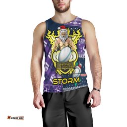 Melbourne Storm Men Tank Top - Christmas Snowflakes Melbourne Storm Mascot Men Tank Top