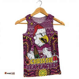 Manly Warringah Sea Eagles Christmas Custom Men Singlet - Christmas Knit Patterns Vintage Jersey Ugly Men Singlet