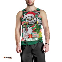 South Sydney Rabbitohs Men Tank Top - Merry Christmas Super Rabbitohs With Ball And Aboriginal Patterns