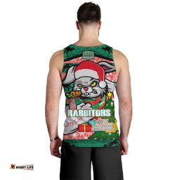 South Sydney Rabbitohs Men Tank Top - Merry Christmas Super Rabbitohs With Ball And Aboriginal Patterns