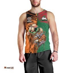 Wests Tigers and Rabbitohs Rugby Men Tank Top Sporty Style