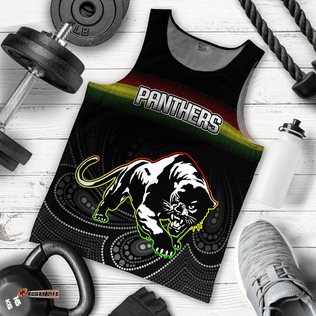 Black Panthers Rugby League Aboriginal Men Tank Top -