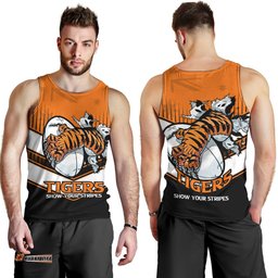 Wests Tigers Men's Tank Top - Wests Tigers Mascot With Australia Flag