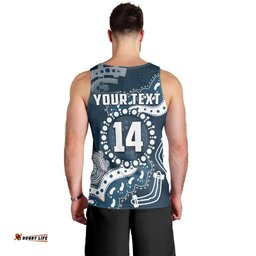 (Custom Text And Number) Carlton Football Men Tank Top Blues 1864 Boomerang Indigenous Artsy