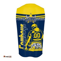 North Queensland Cowboys Oneck Tank Top Personalized Pentagon Style- NRL