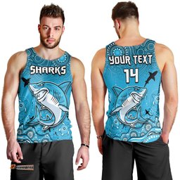 (Custom Text And Number) Sharks Rugby Men Tank Top Go Sharkies Aboriginal Special Version