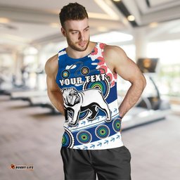 (Custom Personalised) Bulldogs Anzac Day Men Tank Top Mix Indigenous