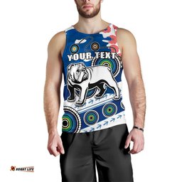 (Custom Personalised) Bulldogs Anzac Day Men Tank Top Mix Indigenous
