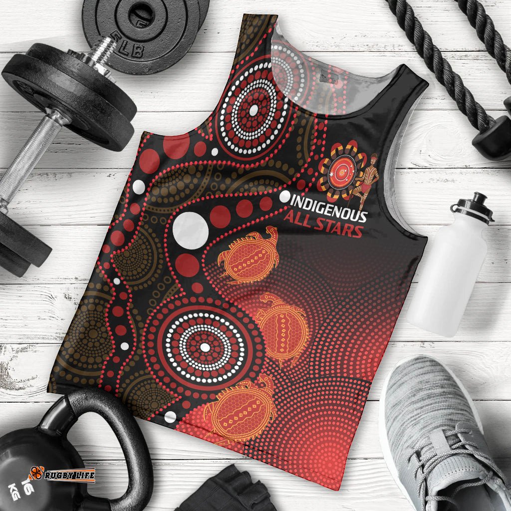 Australia Indigenous Rugby Men Tank Top All Stars Aboriginal Turtle