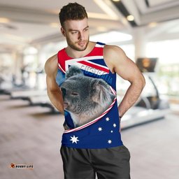 Tank Top - Australia Flag and Coat Of Arms Tank Koala 3D - Men