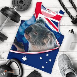 Tank Top - Australia Flag and Coat Of Arms Tank Koala 3D - Men