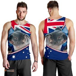 Tank Top - Australia Flag and Coat Of Arms Tank Koala 3D - Men