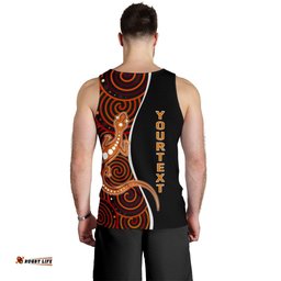 Aboriginal Personalised  Men's Tank Top - Indigenous Lizard Dreaming
