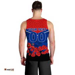 (Custom Personalised) Newcastle Knights Anzac Day Indigenous Art Men Tank Top -