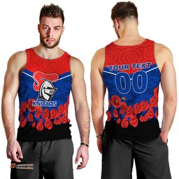 (Custom Personalised) Newcastle Knights Anzac Day Indigenous Art Men Tank Top -