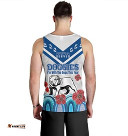 Canterbury-Bankstown Bulldogs Anzac Custom Men Tank Top - Anzac Day I'm With The Doggies Tank Top