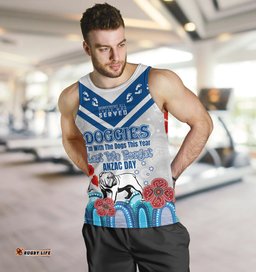 Canterbury-Bankstown Bulldogs Anzac Custom Men Tank Top - Anzac Day I'm With The Doggies Tank Top