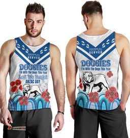 Canterbury-Bankstown Bulldogs Anzac Custom Men Tank Top - Anzac Day I'm With The Doggies Tank Top
