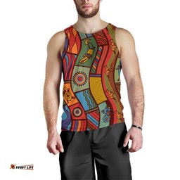 Men's Tank Top - Aboriginal Art With Animals