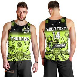 (Custom Text And Number) Thunder Men Tank Top Sydney Gradient Aboriginal Art