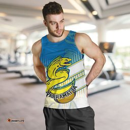 Parramatta Eels Men Tank Top - Parramatta Eels Mascot With Australia Flag