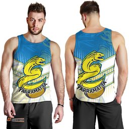 Parramatta Eels Men Tank Top - Parramatta Eels Mascot With Australia Flag