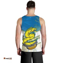 Parramatta Eels Men Tank Top - Parramatta Eels Mascot With Australia Flag