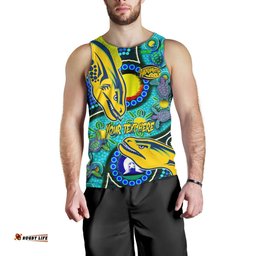 Parramatta Eels Custom Men Tank Top - Parramatta Eels Now Or Never Indigenous Culture Flag Dot Art Painting