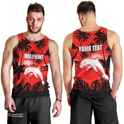 NRL Dolphins Men Tank Top Summer Vibe Style