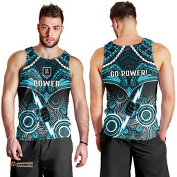 Port Adelaide Football Men Tank Top Power Aboriginal Mix Polynesian Pattern