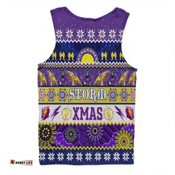 Amazing Aussie Melbourne Storm Christmas Aboriginal Custom Indigenous Knitted Ugly Xmas Style Men Tank Top
