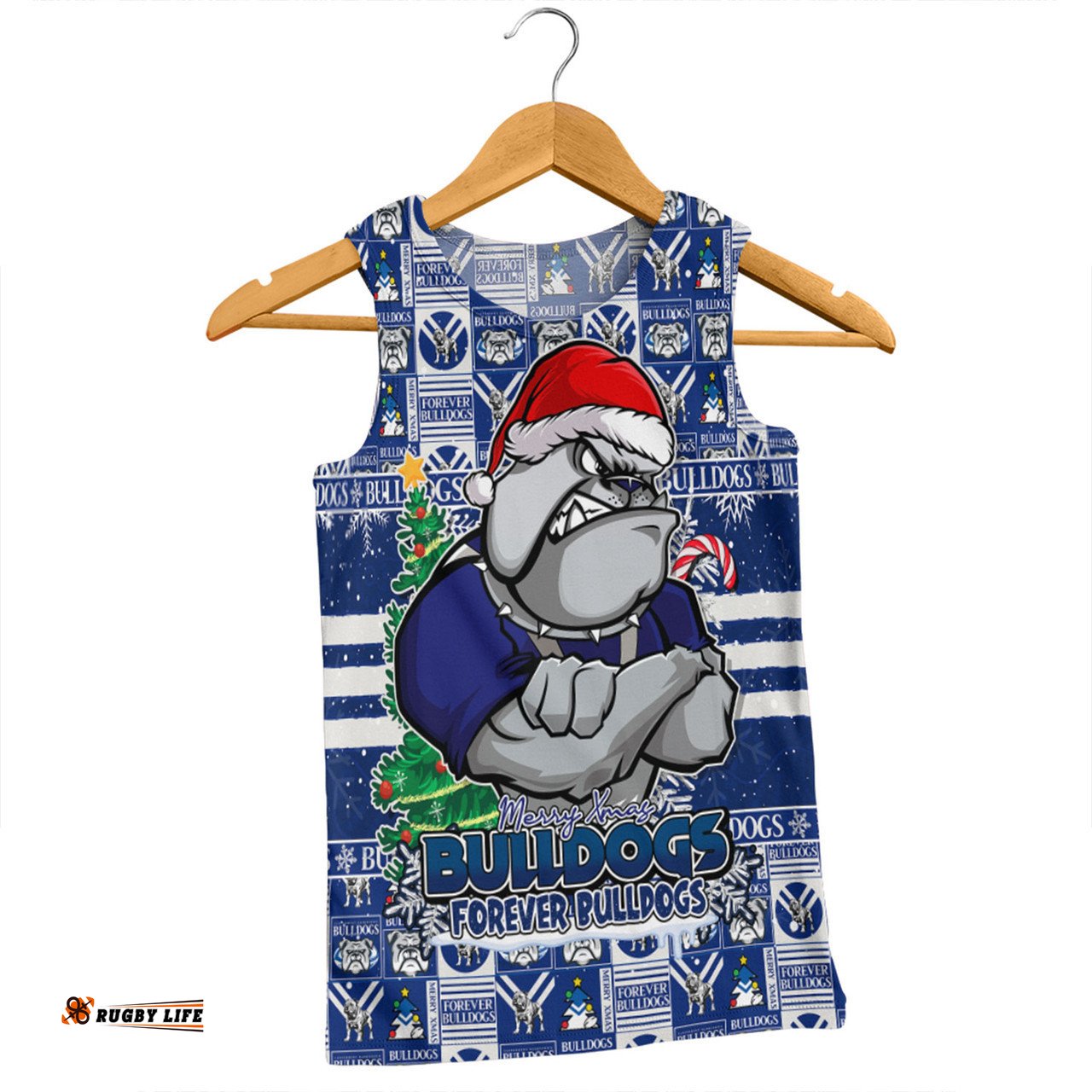 Amazing Aussie Canterbury Bankstown Bulldogs Merry Ugly Christmas Comic Style Men Tank Top