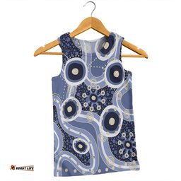 Australia Aboriginal Men Singlet - Purple Aboriginal Dot Art Inspired Men Singlet