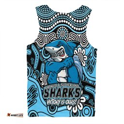 Amazing Aussie Cronulla Sutherland Sharks Aboriginal Inspired Tough Fan Rugby For Life Men Tank Top