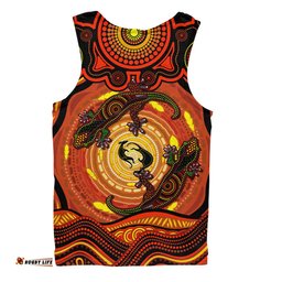 Amazing Aussie Indigenous Australian Aboriginal Gecko Dreaming Spirit Circle Edition Men Tank Top