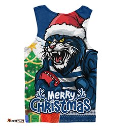 Amazing Aussie Geelong Cats Santa Scoring Touchdown On Christmas Game Day Men Tank Top