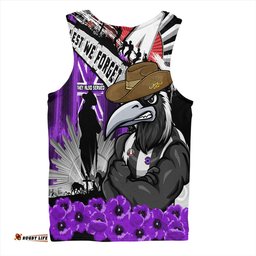 Amazing Aussie Collingwood ANZAC Day Honor Purple Valor And Spirit Men Tank Top
