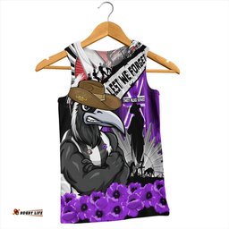 Amazing Aussie Collingwood ANZAC Day Honor Purple Valor And Spirit Men Tank Top
