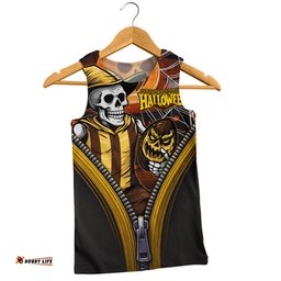 Amazing Aussie Hawthorn Halloween Night Reaper Zipper Men Tank Top
