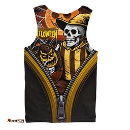 Amazing Aussie Hawthorn Halloween Night Reaper Zipper Men Tank Top