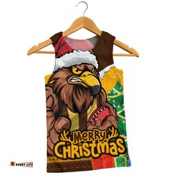 Amazing Aussie Hawthorn Santa Scoring Touchdown On Christmas Game Day Men Tank Top
