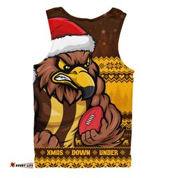 Amazing Aussie Hawthorn Merry Christmas Down Under Footy Power Style Men Tank Top