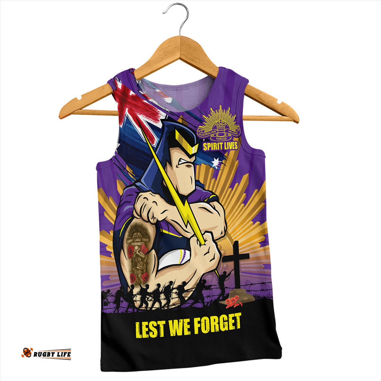 Amazing Aussie Melbourne Storm Fearless ANZAC Defender Men Tank Top