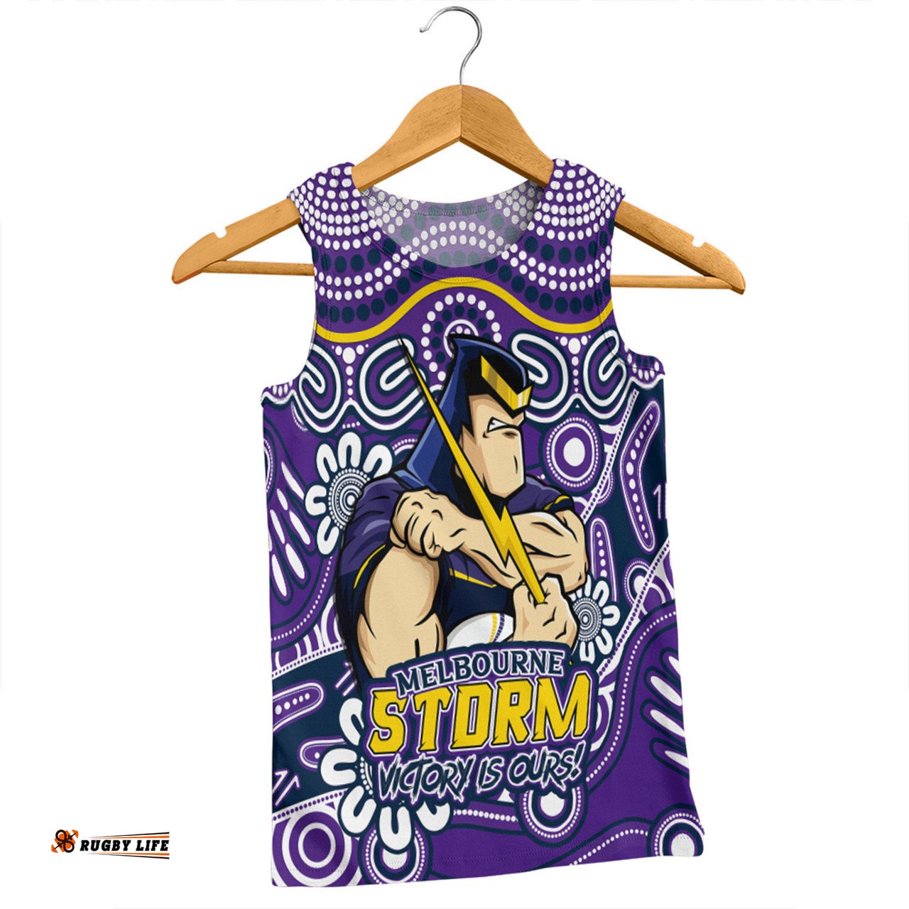 Amazing Aussie Melbourne Storm Aboriginal Inspired Tough Fan Rugby For Life Men Tank Top